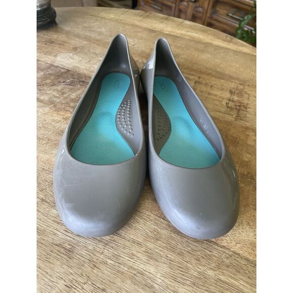 OKA B gray ballet flats slip on shoes US 9 EU 39 made in USA rubber comfort - Picture 2 of 7